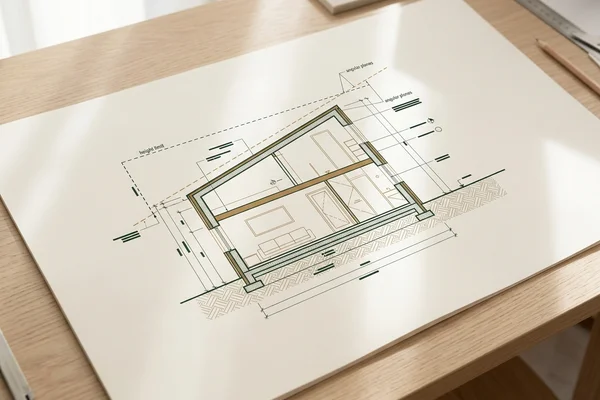Building section showing height limit and angular plane