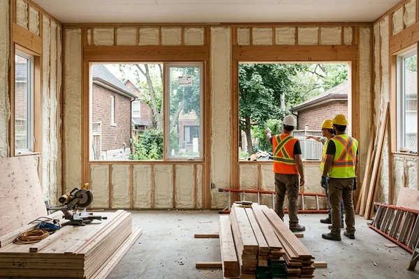 Insulation and new window openings in a garage conversion