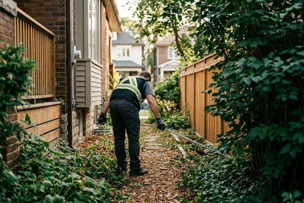Measuring a 1 m fire access path for a permit submission