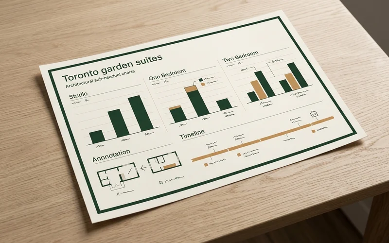 Chart of estimated monthly rent and payback years for studio one bedroom and two bedroom garden suites in Toronto
