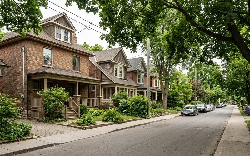 Early 1900s heritage houses on a leafy street in The Beaches