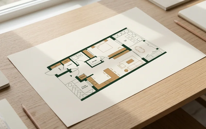 One bedroom garden suite floor plan marked with separate entry laundry closet storage and bedroom for a Toronto rental
