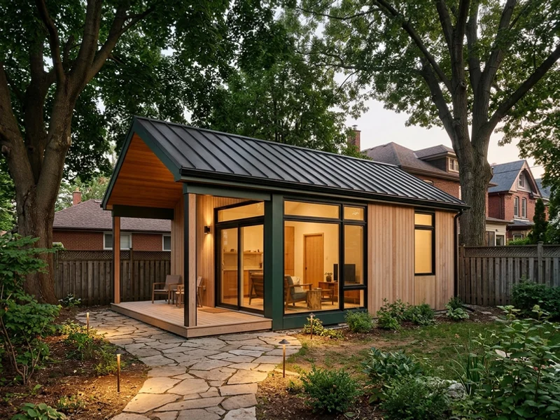 After: single-level family suite with a lit path in the same Scarborough yard