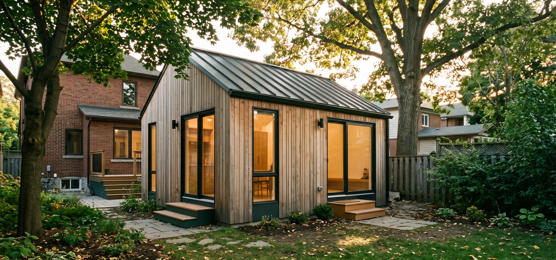 Compact garden suite behind a storey-and-a-half East York home