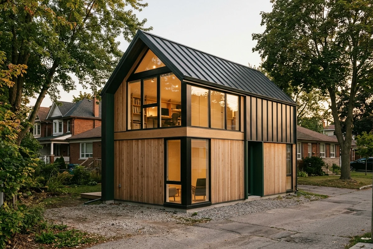 Two-storey 60 sqm lane-facing suite with loft off the Danforth